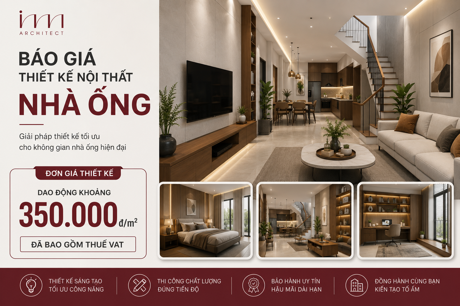 Báo giá thiết kế nội thất tham khảo theo loại công trình
