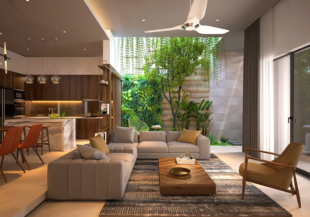 Mẫu nhà 6x15m có không gian xanh