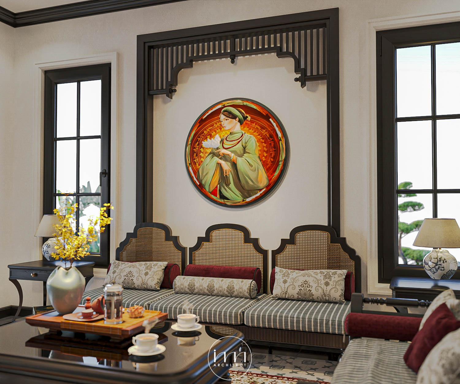 Các mẫu thiết kế nội thất biệt thự Indochine nổi bật tại IMA Việt Nam