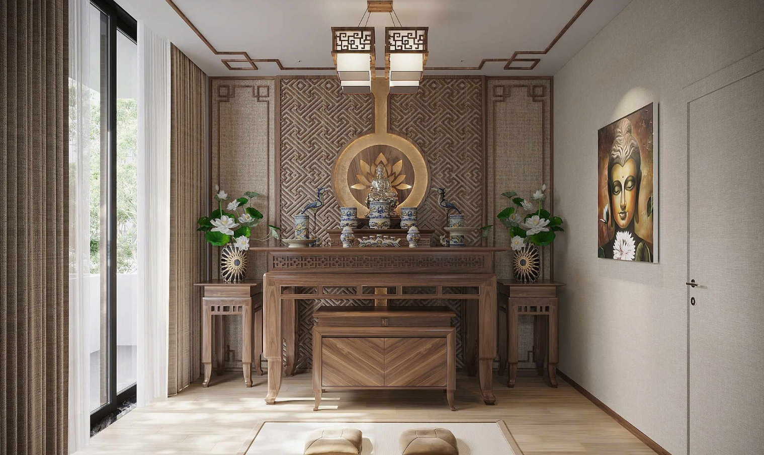 Các không gian tiêu biểu trong thiết kế nội thất biệt thự Indochine