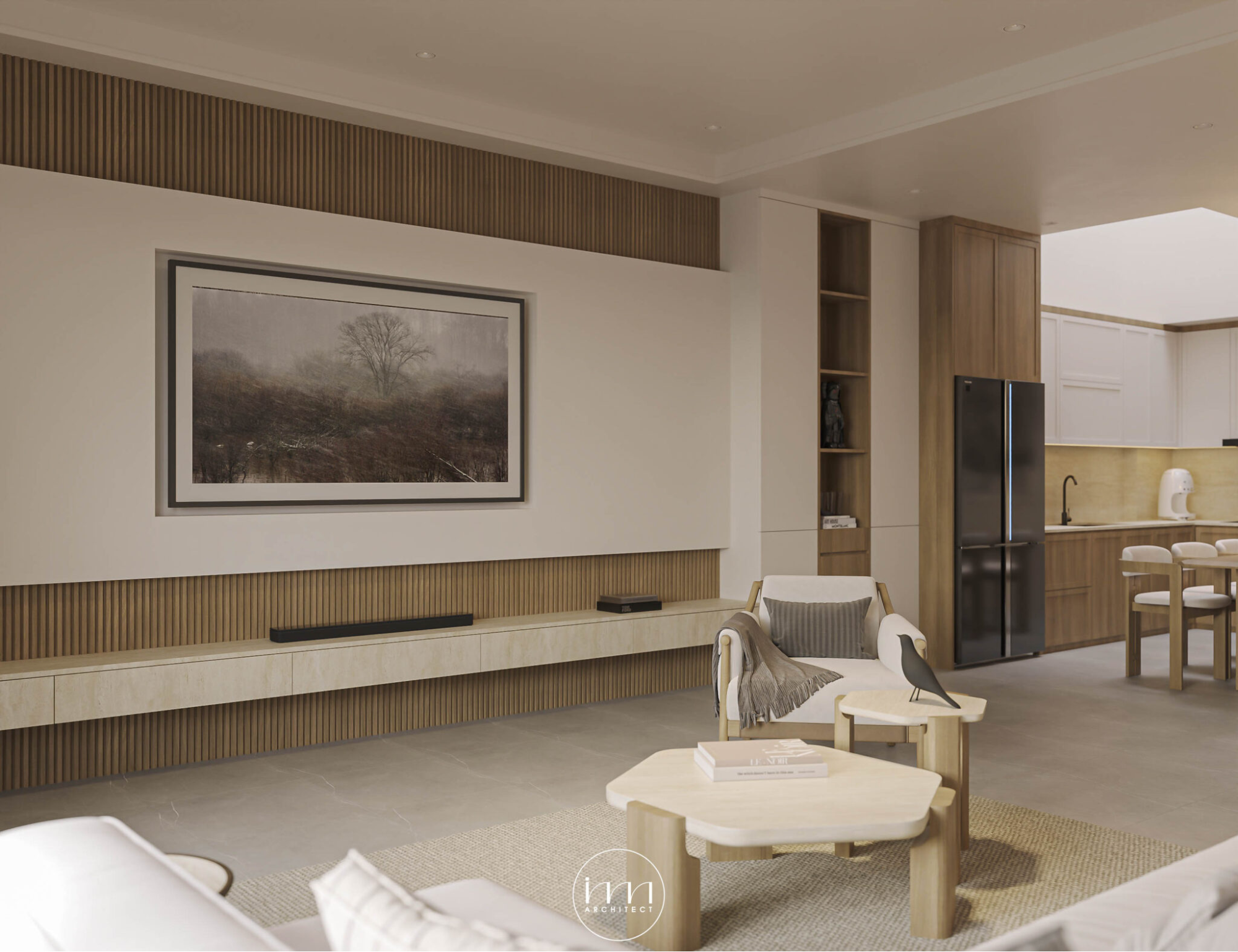 Mẫu thiết kế nội thất nhà phố 5x20 phong cách tối giản