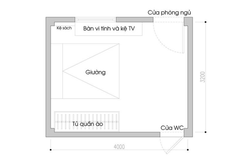thiết kế nội thất phòng ngủ 10m2
