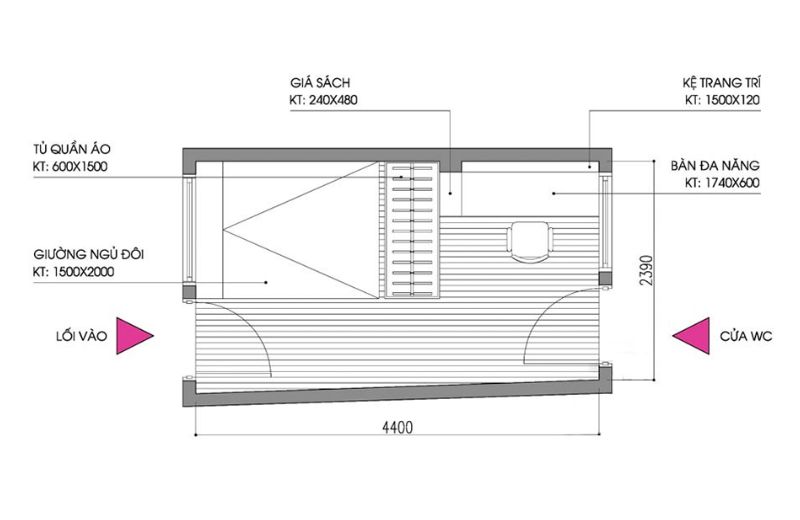 thiết kế nội thất phòng ngủ 10m2