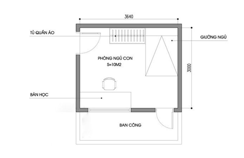 thiết kế nội thất phòng ngủ 10m2