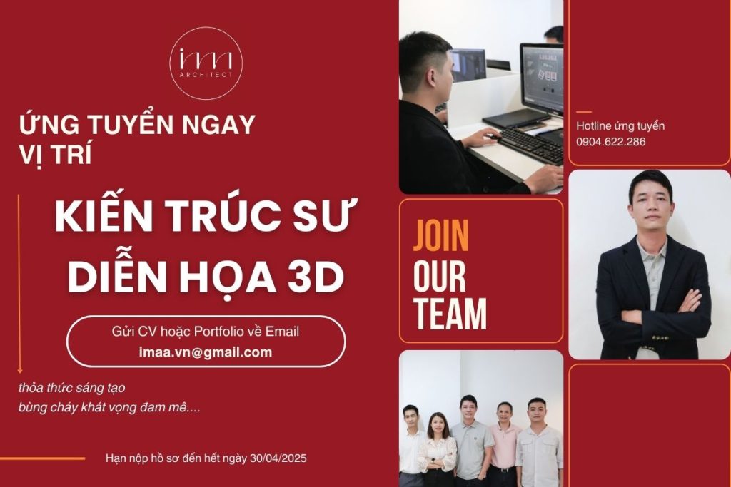 IMA Việt Nam tuyển dụng vị trí Kiến trúc sư diễn họa 3D