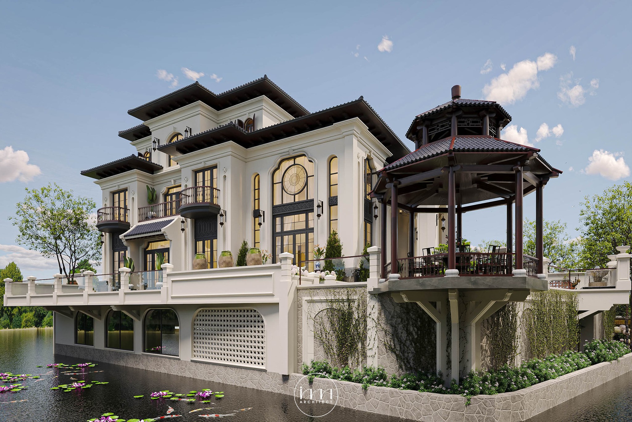 Sự thư thái trong không gian đậm chất hoài cổ của biệt thự