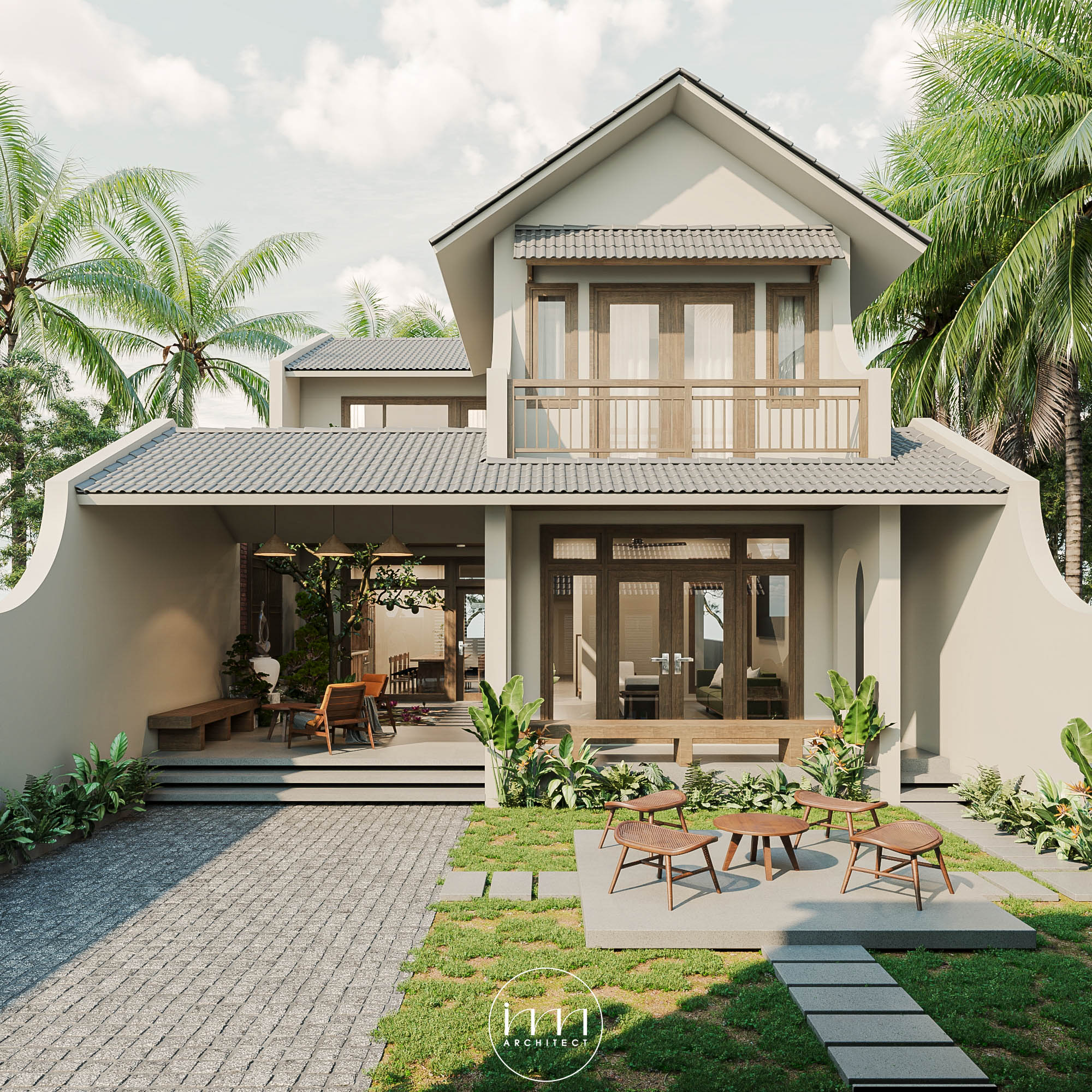 Diện tích đất cũng ảnh hưởng lớn tới phong cách kiến trúc, nếu bạn có diện tích xây dựng lớn bạn có thể cân nhắc chọn biệt thự nhà vườn