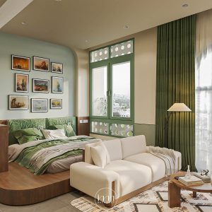 Bài trí đèn ngủ ánh sáng vàng sẽ giúp không gian phòng ngủ của bạn trở nên ấm cúng, thư giãn