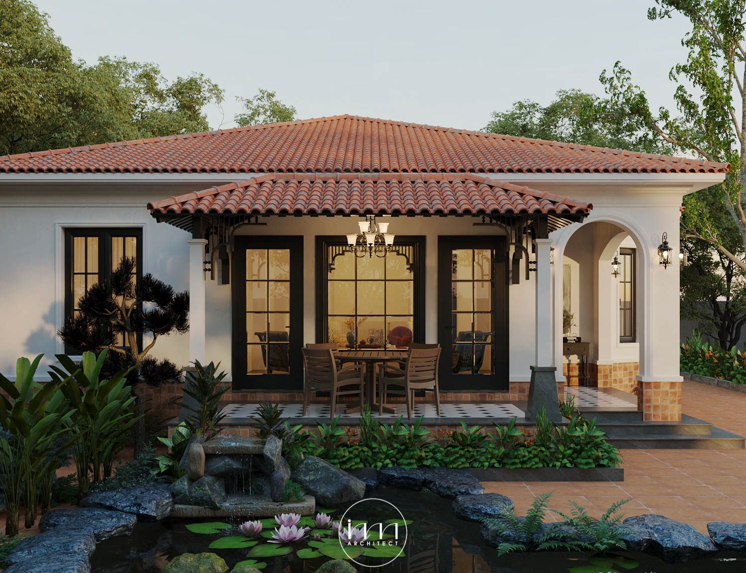 Tổng quan thiết kế" Nhà vườn Thái Bình" với phong cách Indochine do IMA Việt Nam thực hiện