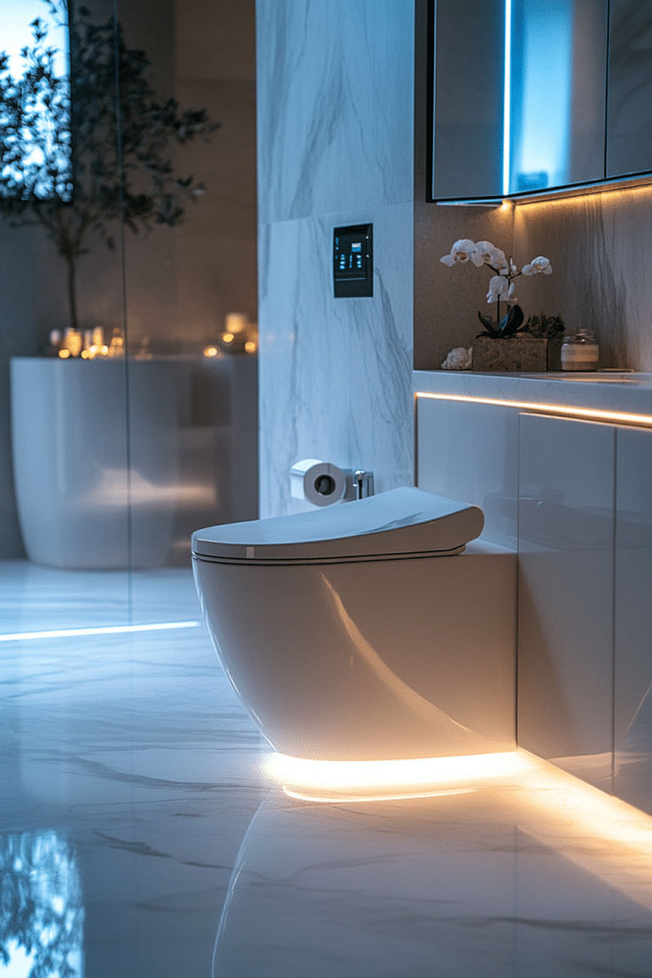 Hệ thống thiết bị vệ sinh được trang bị đèn và khử khuẩn bằng tia UV
