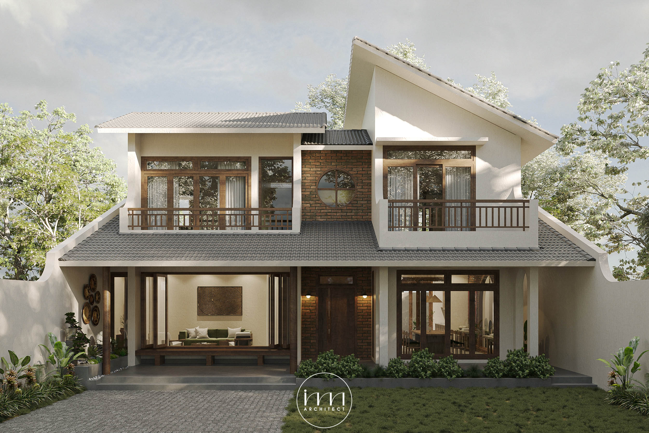 Kiến trúc nhà ngói Nhật với vẻ đẹp cổ kính xen lẫn hiện đại được tái hiện trong biệt thự nhà vườn Sophie House
