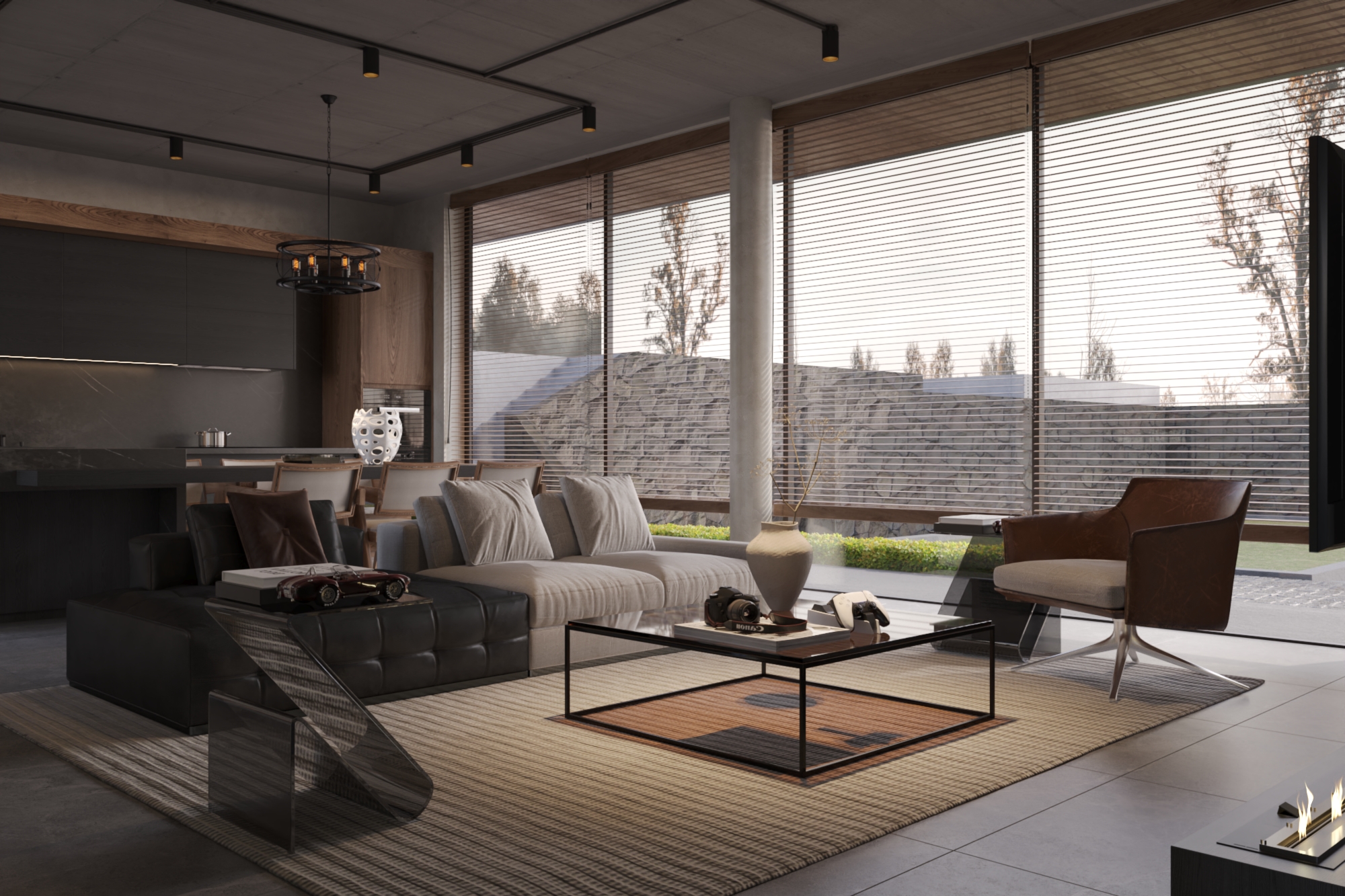 Sự kết hợp hài hòa giữa những yếu tố linen, sofa,.. giúp không gian giảm đi sự cứng cáp của phong cách hiện đại và tăng tính mềm mại, thư giãn cho không gian biệt thự nhà vườn.