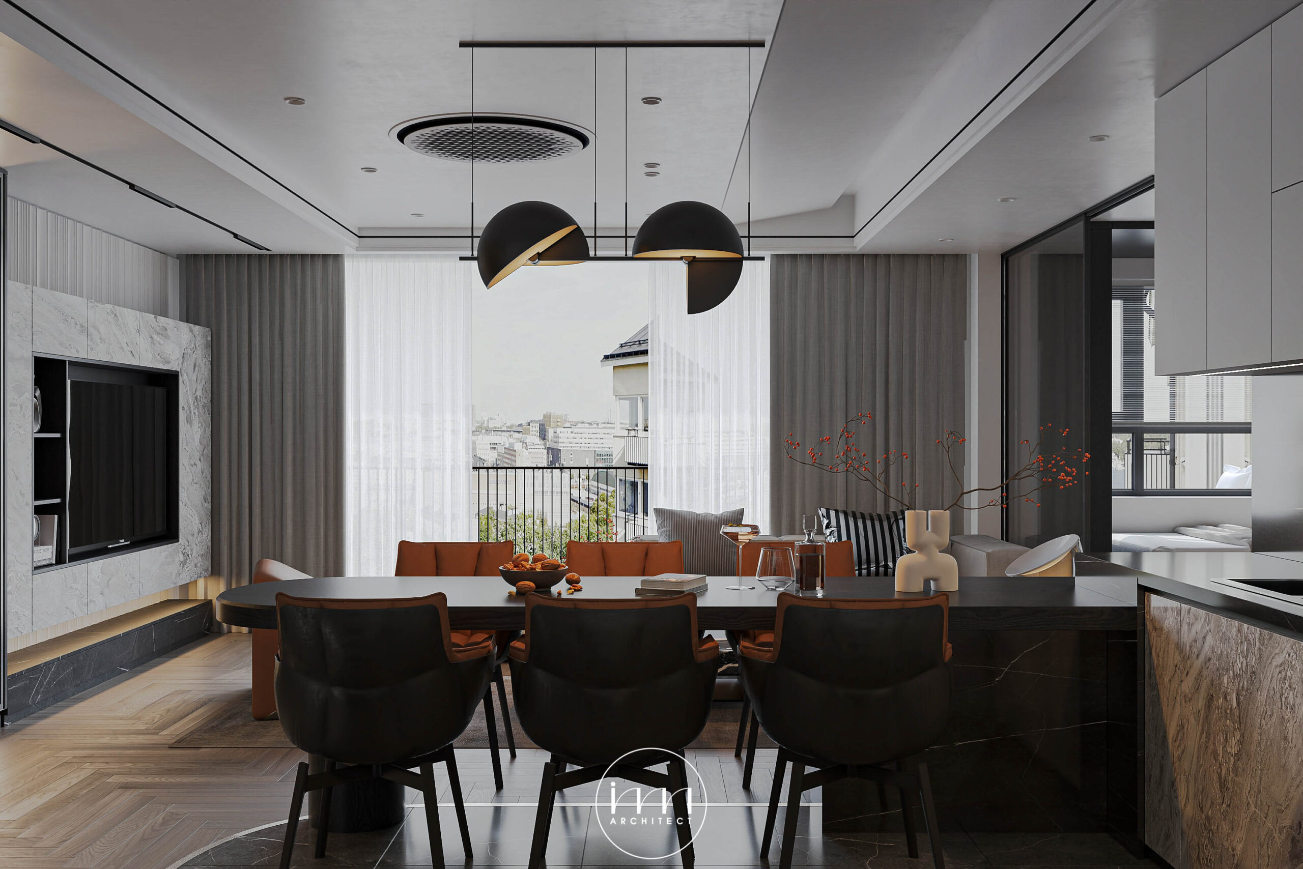 Những thiết kế tủ kính lớn sẽ giúp tăng phần sang trọng và bài trí đồ vật một cách tinh tế cho căn hộ chung cư.