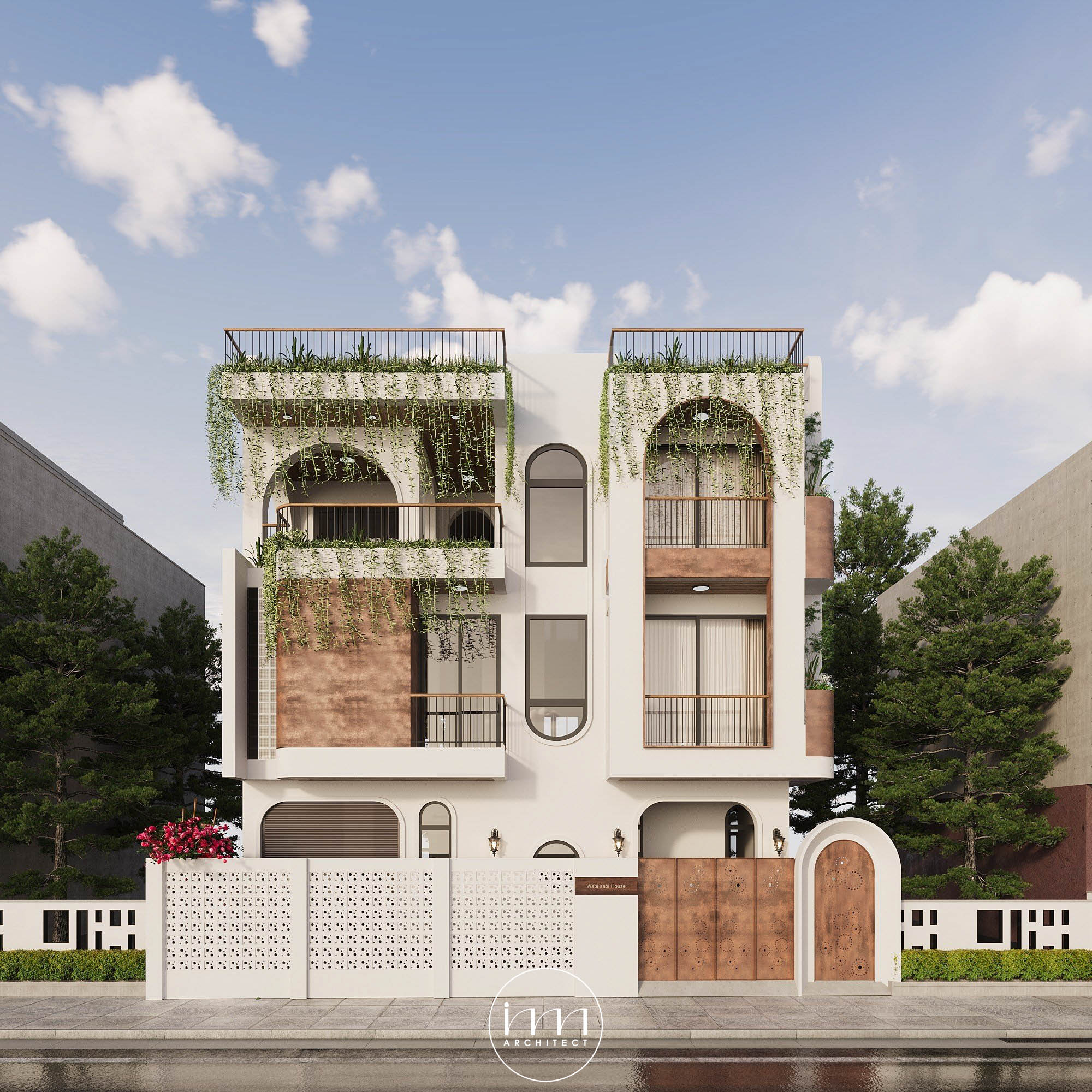 Một thiết kế nhà phố kiến trúc xanh Q-House do IMA Việt Nam thiết kế với mục đích đón nắng và gió tự nhiên