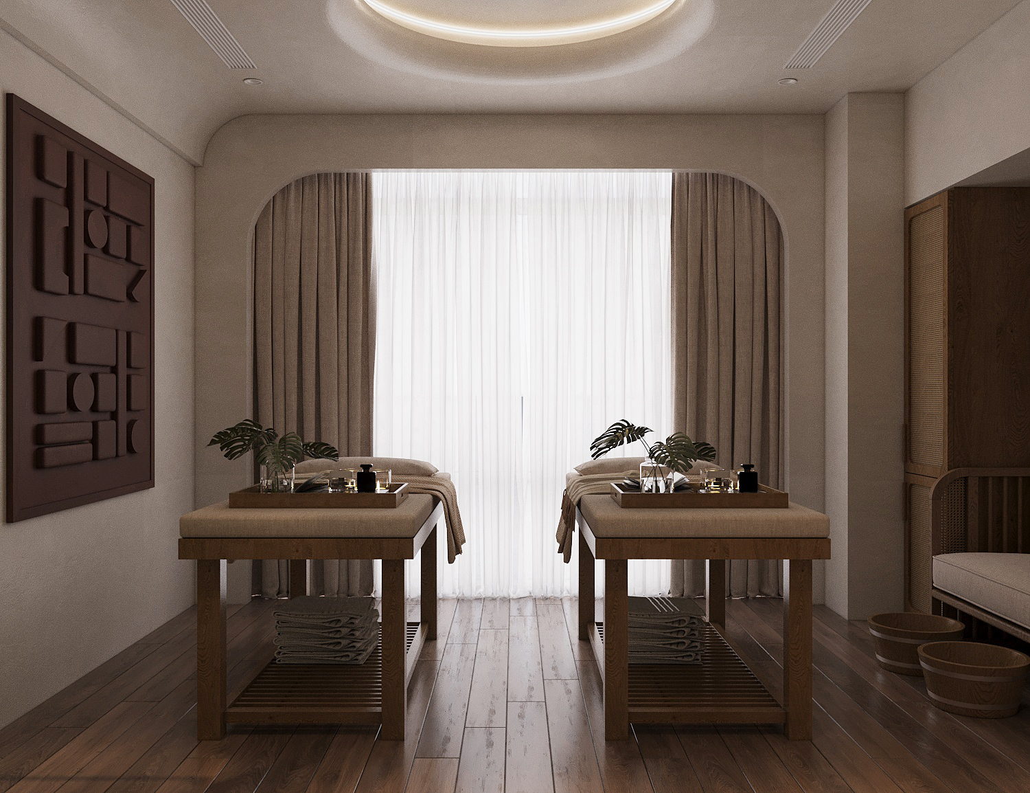 Cây xanh và tinh dầu được bài trí xuyên suốt không gian Spa9