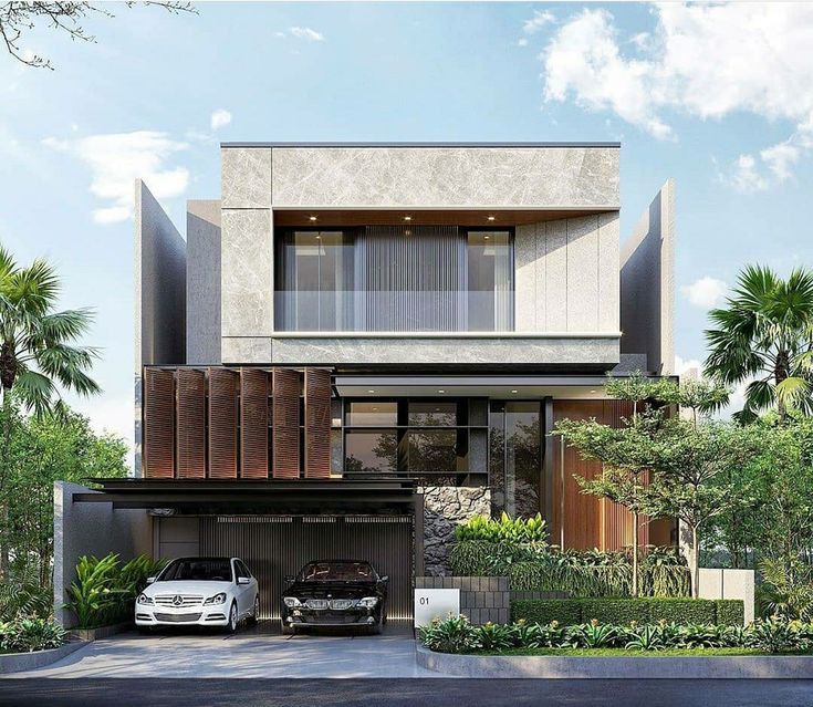Biệt thự vườn có gara, mang đến một không gian sống lý tưởng. Gara được bố trí cạnh vườn hoa, tạo cảm giác thư thái, dễ chịu ngay cả khi đỗ xe.