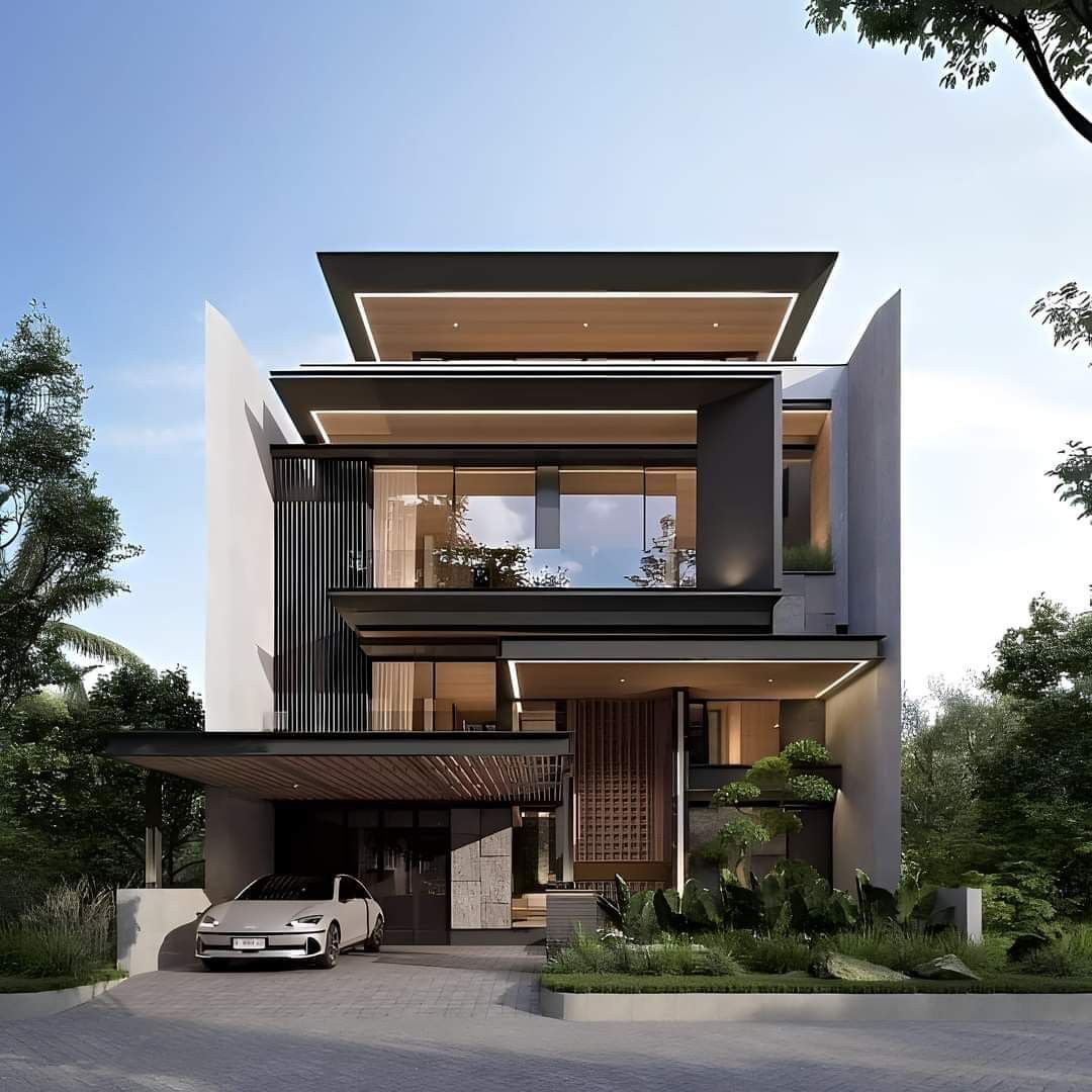 Gara được thiết kế hài hòa với tổng thể kiến trúc, không phá vỡ cảnh quan, thể hiện sự tinh tế và đầu tư của gia chủ.