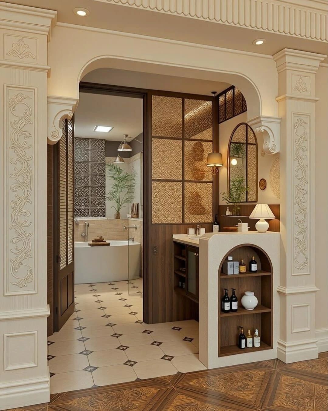 Thiết kế biệt thự Indochine với gạch bông và gam màu dịu nhẹ, tinh tế