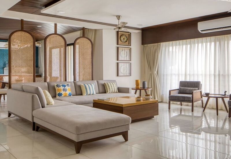 Nội thất Tropical với gam màu trung tính kết hợp cùng ánh sáng tự nhiên giúp không gian luôn rộng mở, thoáng đãng