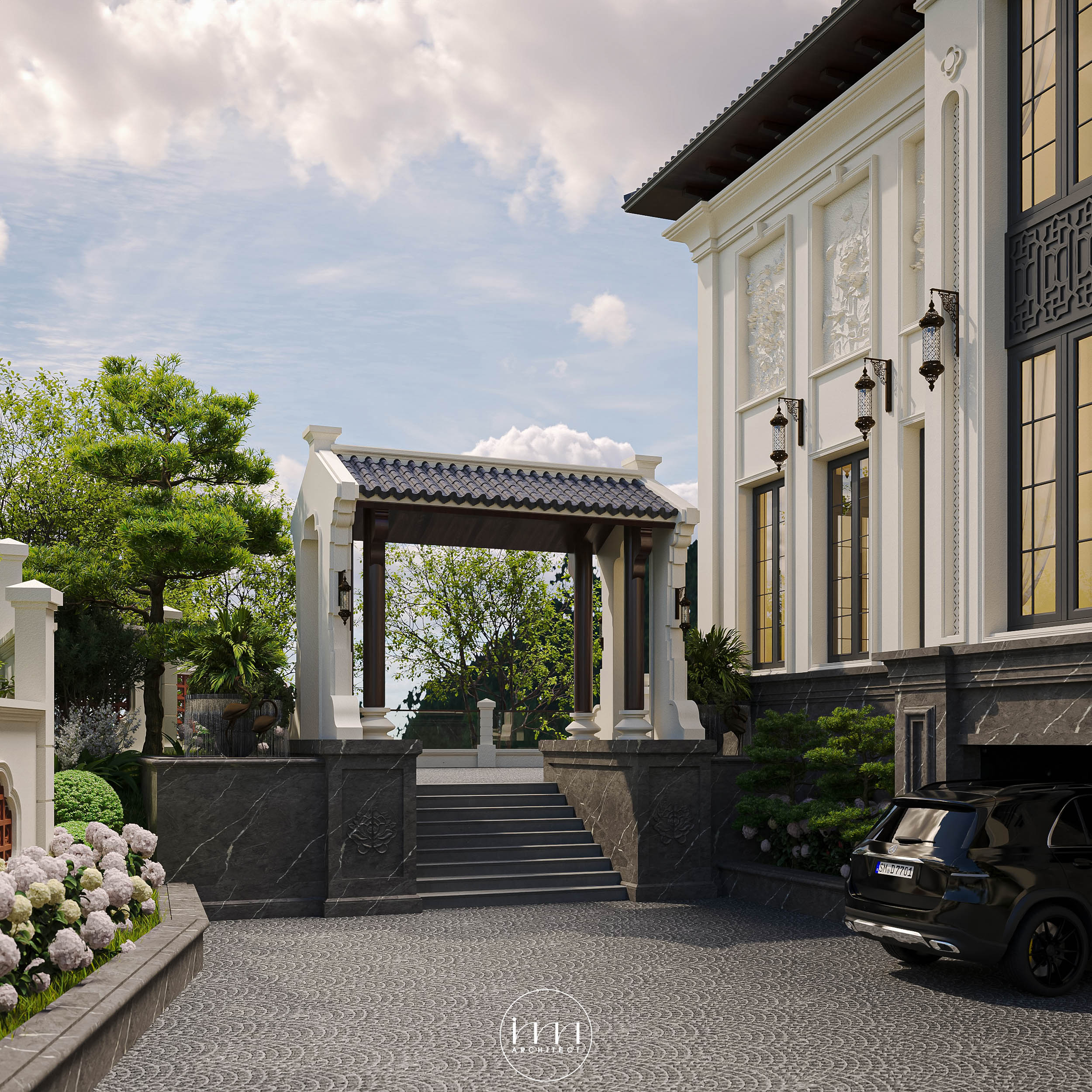Mái ngói âm dương giúp công trình trở nên gần gũi và cân bằng hơn với thiên nhiên. Nhờ cấu trúc thoáng khí và thoát nước tự nhiên, không gian luôn mát lành và bền vững theo năm tháng.