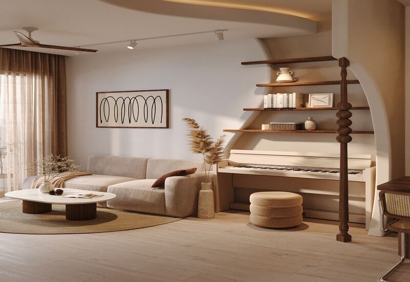 Thiết kế nội thất căn hộ chung cư Wabi Sabi mang đến không gian sống mộc mạc