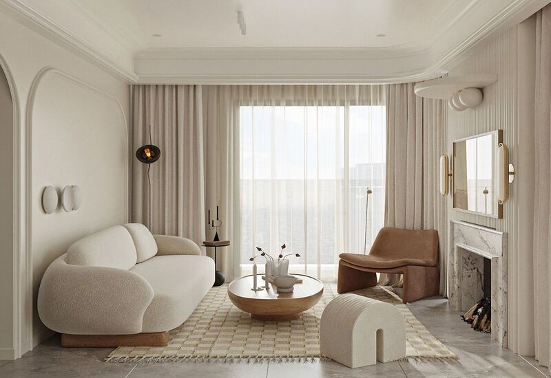 (Thiết kế nội thất căn chung cư với 65m2 2 phòng ngủ này nên ưu tiên sự gọn gàng, tối giản và đa năng