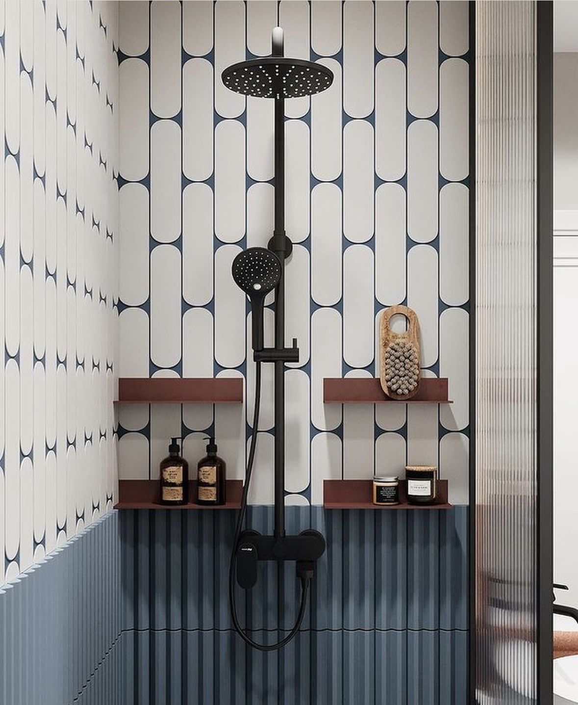 Gam màu xanh ngọc của gốm mosaic tạo cảm giác mát lành và gần gũi với thiên nhiên
