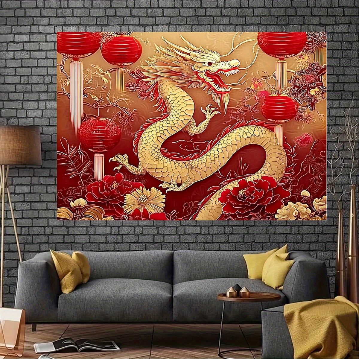 Sắc vàng đồng ánh bạc trên nền gỗ nâu trầm Indochine đặc trưng, tôn vinh vẻ đẹp huyền bí.