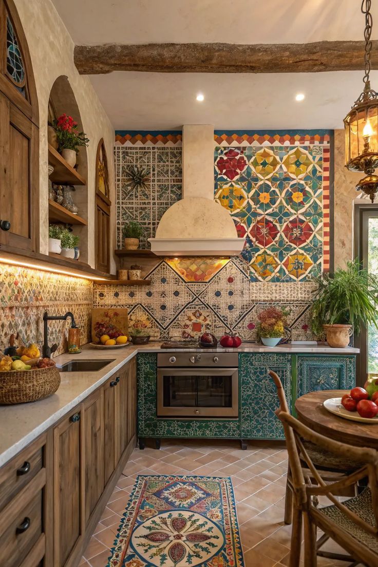 Những viên gốm mosaic nhỏ bé ghép lại thành bức tranh nghệ thuật sống động, thể hiện sự khéo léo và tỉ mỉ của người thợ.