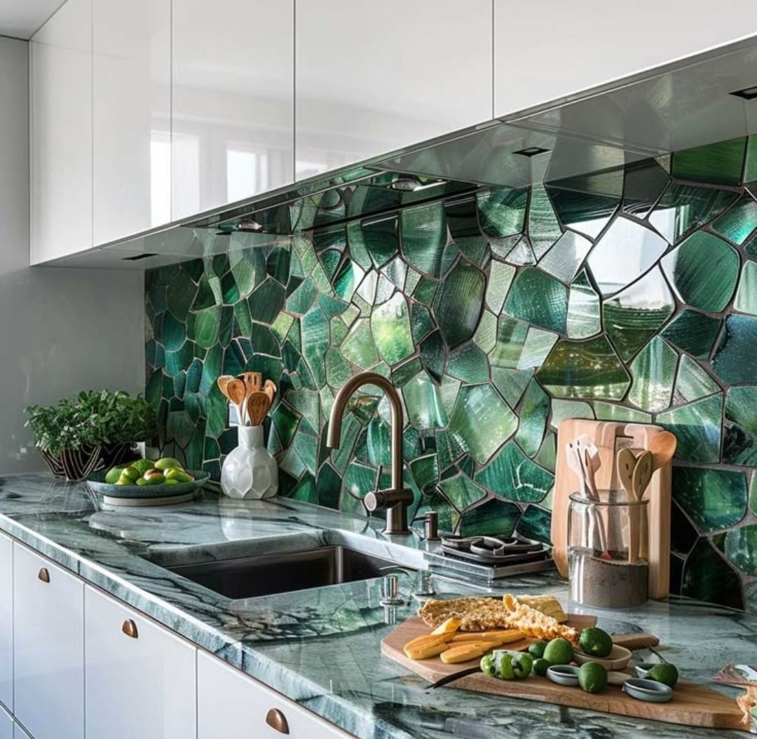 Từng đường ron nhỏ giữa các viên mosaic không chỉ tăng ma sát mà còn tạo nên nhịp điệu hài hòa cho tổng thể thiết kế.