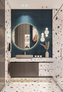 Bề mặt men thủy tinh hóa giúp gốm mosaic giữ nguyên vẻ đẹp sau nhiều năm sử dụng, dù trong môi trường khắc nghiệt.