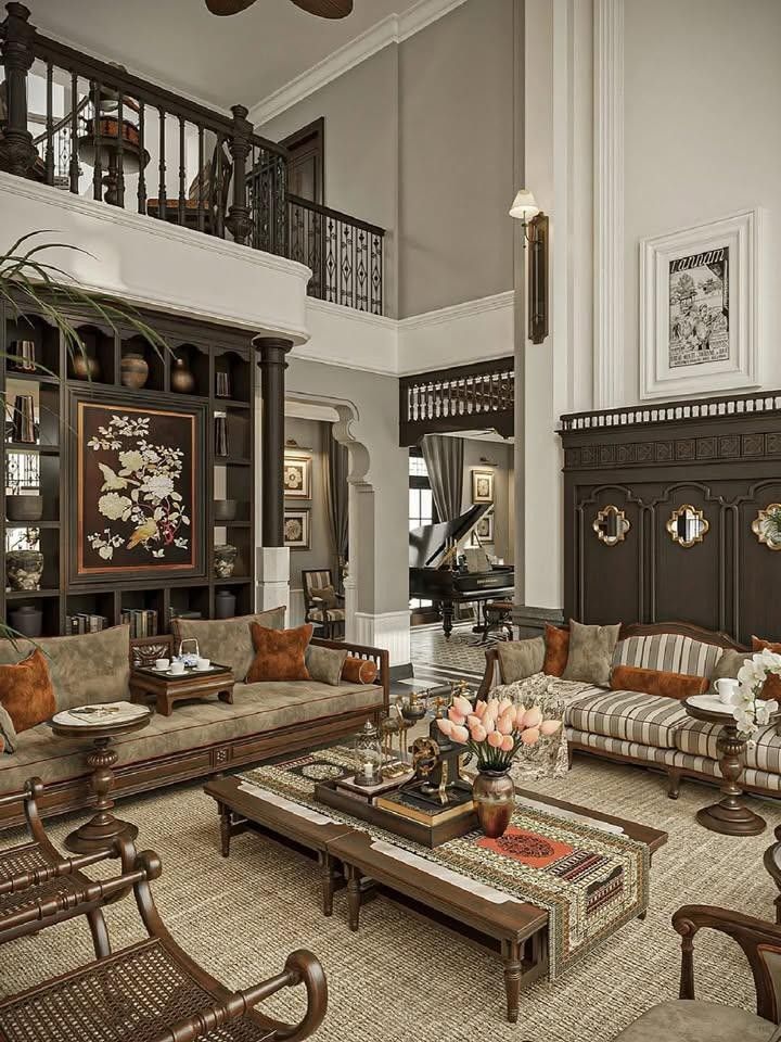 Sự kết hợp độc đáo giữa gạch bông và nội thất Indochine hoài niệm