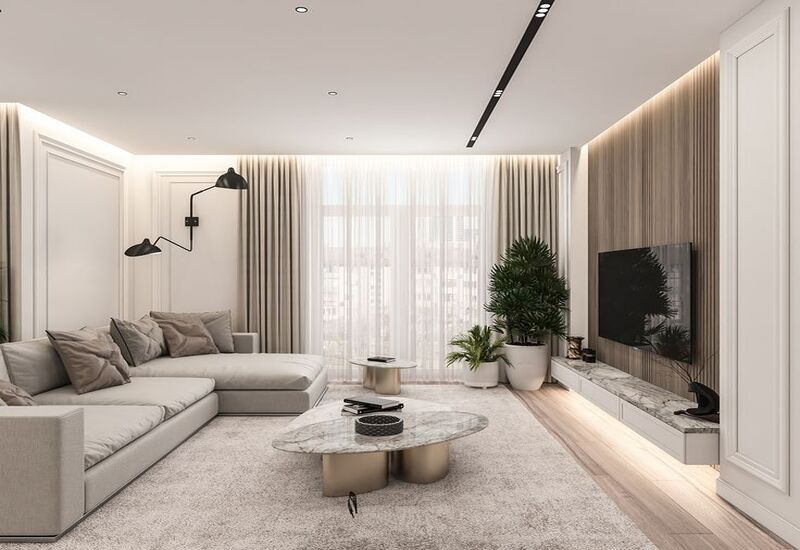 Thiết kế nội thất căn hộ chung cư diện tích 60m2 2 phòng ngủ hiện đại tiện nghi