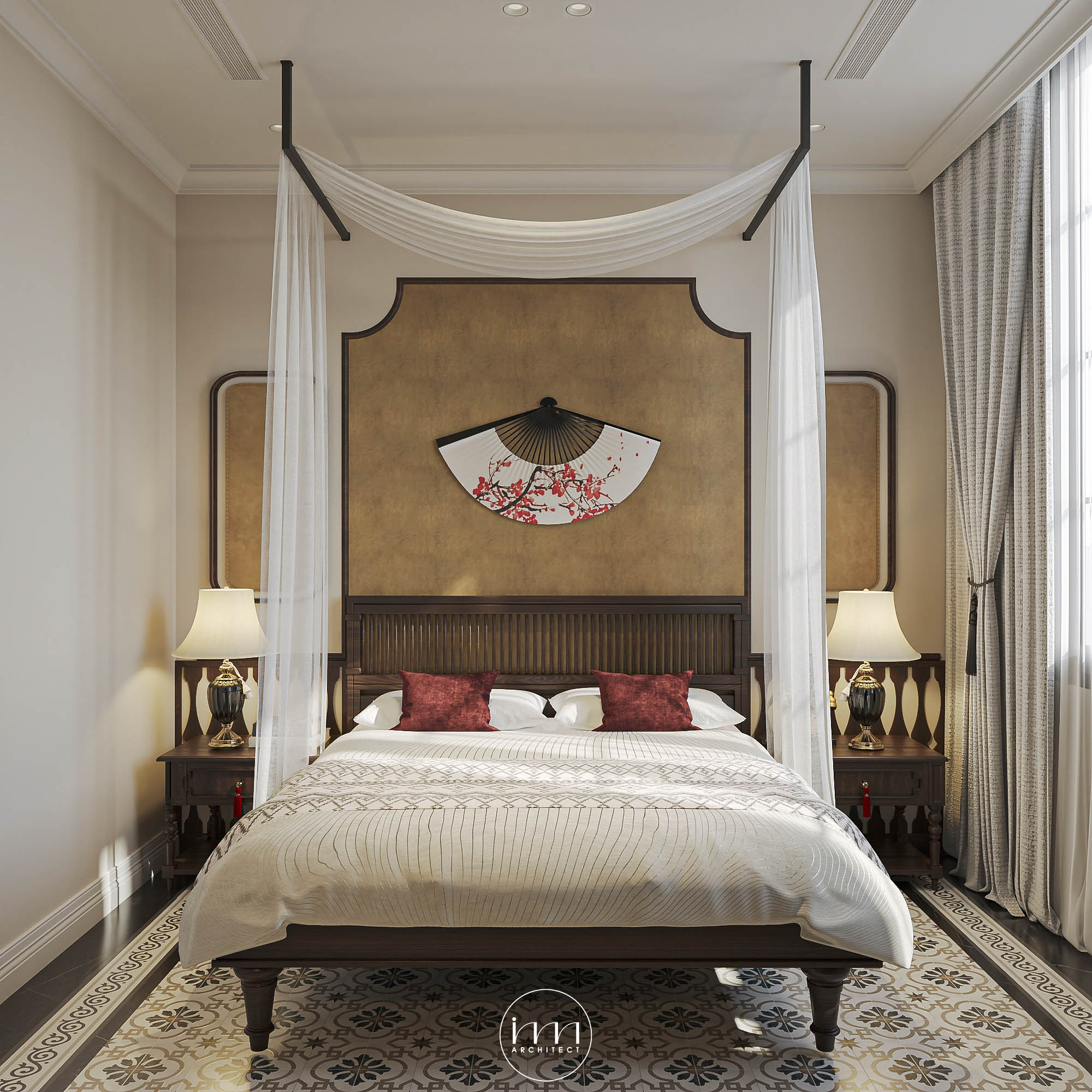 Không gian phòng ngủ đậm chất Indochine hoài niệm