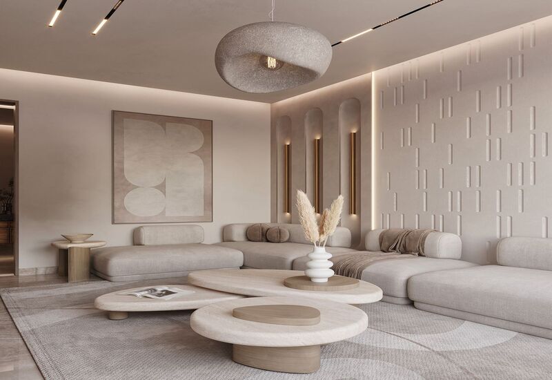 Nội thất Wabi-sabi mang màu sắc trầm ấm để tạo cảm giác thư thái và cân bằng cho căn hộ